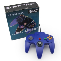 N64 Wired Joypad with Color Box  Blue color