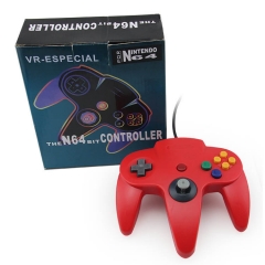 N64 Wired Joypad with Color Box  Red color