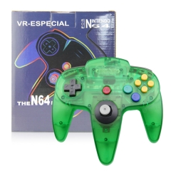N64 Wired Joypad with Color Box  Transparent green