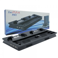 New Multifunctional Cooling Stand with Controller Charging LED Dock for PS4 pro Black color