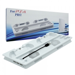 New Multifunctional Cooling Stand with Controller Charging LED Dock for PS4 pro white color