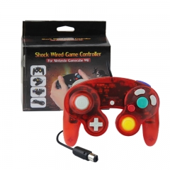Wired Controller for Nintendo GameCube GC and Wii Console Classic Joypad (Crystal red)